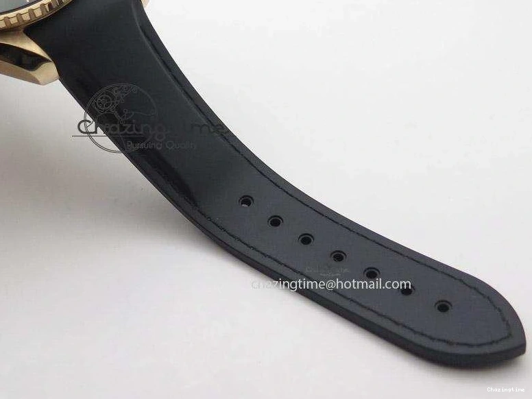 0522 Planet Ocean Professional Rose Gold Liquid Metal V6F 42mm On Black Rubber Strap A Vibrant 8266